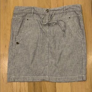 Dalia white and blue striped skirt